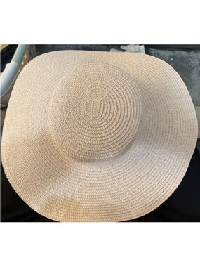 Wide Brim Straw Sun Hat - pink